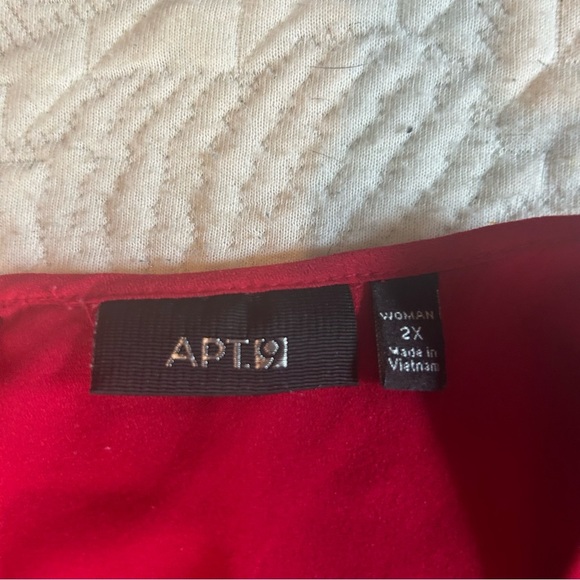 APT. 9 Red Sleeveless Blouse | Plus Size 2X | Layered Hem | Work to Weekend - Picture 3 of 8